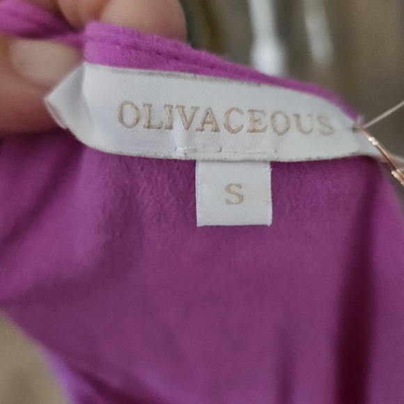 OLIVACEOUS ButtonFront Rayon A LineMini Sleeveless Mini Dress Purple.S NWOT - Picture 2 of 13